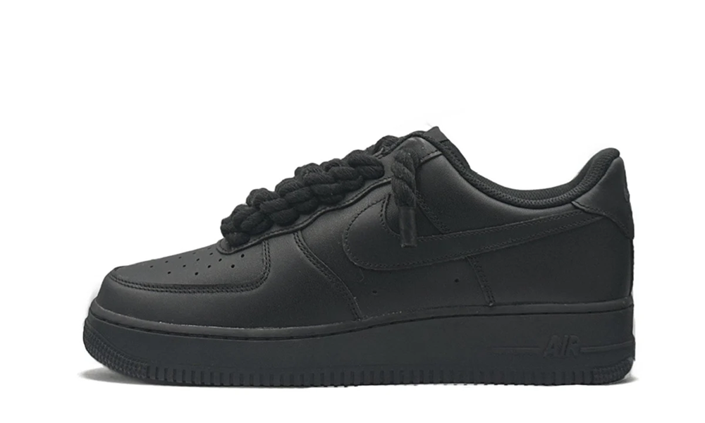 Nike Air Force 1 Low 07 Triple Black / Black Rope Laces