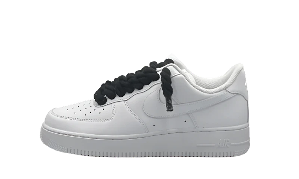 Nike Air Force 1 Low 07 Triple White / Black Rope Laces