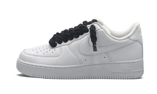 NIKE AIR FORCE 1 LOW 07 TRIPLE WHITE / BLACK ROPE LACES