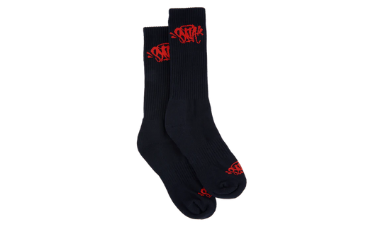 SYNA 2 PACK SOCK - BLACK/RED